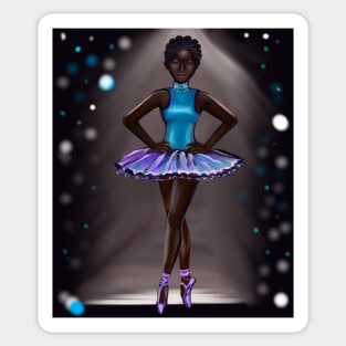 Ballerina Noor #2 - beautiful  black ballerina with corn rows Sticker